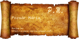 Pozsár Mária névjegykártya
